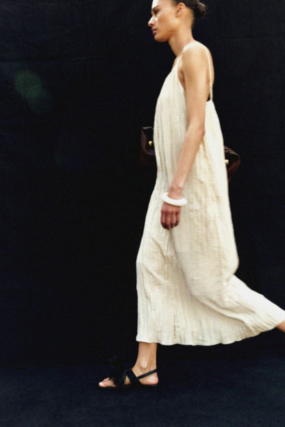 Crinkled strappy dress