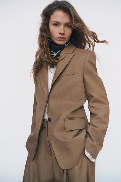 Long twill blazer