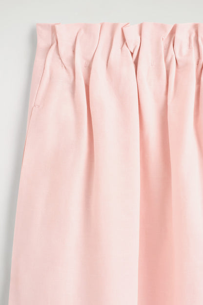 Cotton-linen balloon midi skirt