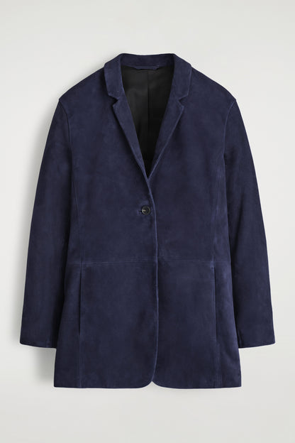 Suede Single-Breasted Blazer