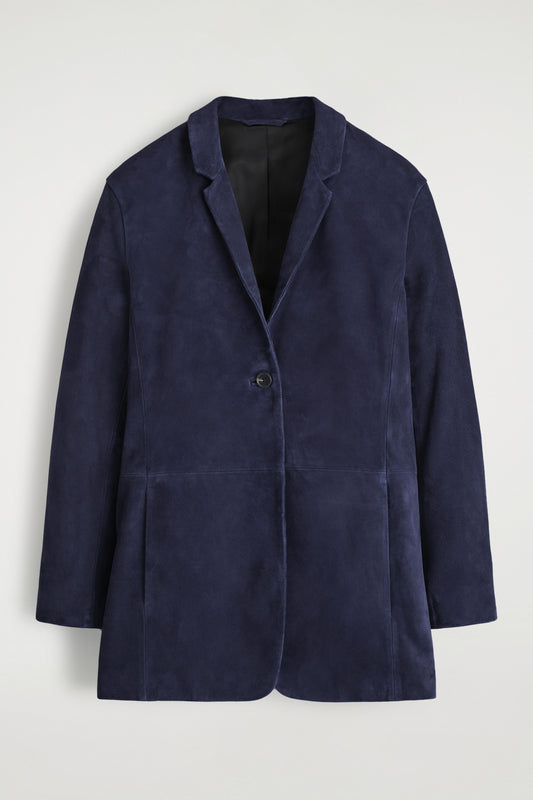 Suede Single-Breasted Blazer