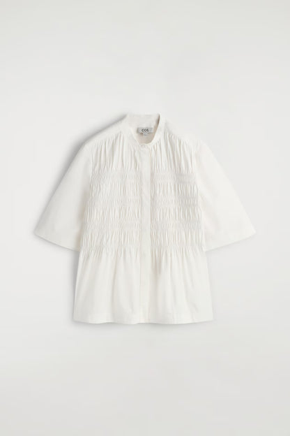 Ruched Cotton Blouse