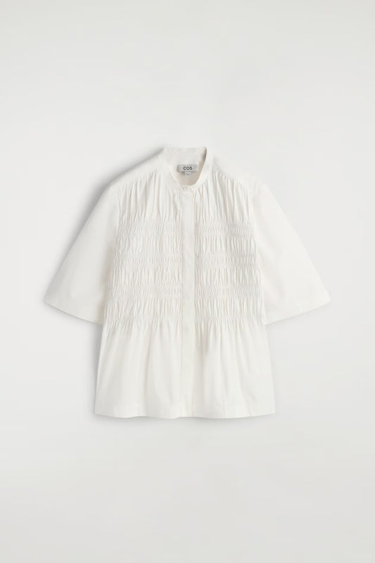 Ruched Cotton Blouse