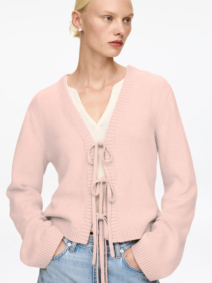Wool Tie-Front Cardigan