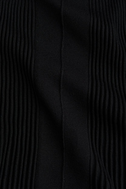 Flared rib-knit dress