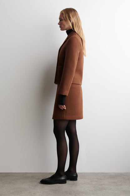 Cropped Double-Breasted Wool Blazer