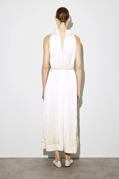 Crinkled-Satin Midi Dress