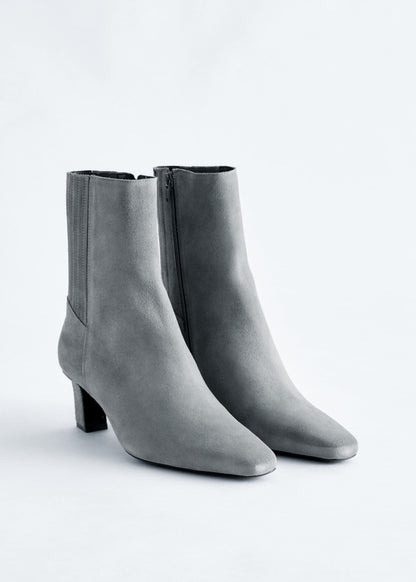 Kitten Heel Suede Ankle Boots