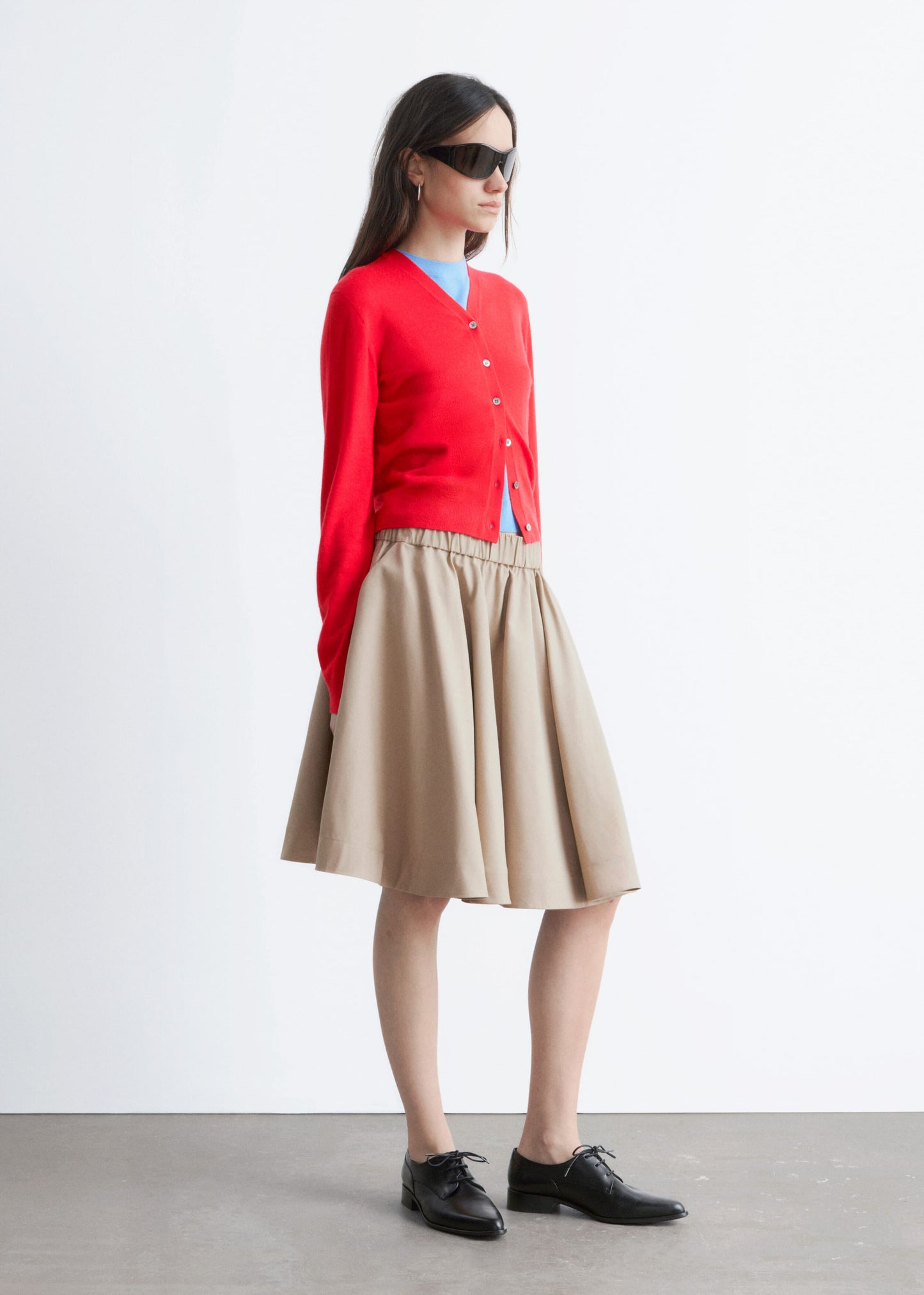 Flared Knee-Length Skirt