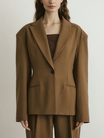 Waist-fitted blazer with viscose blend