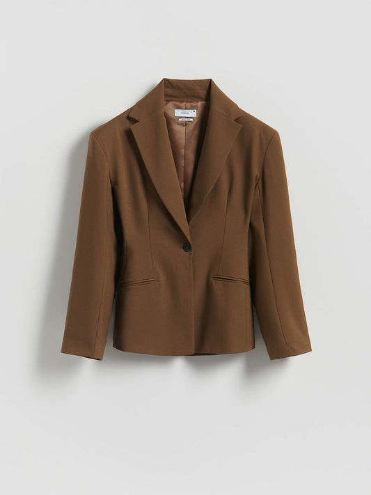 Waist-fitted blazer with viscose blend