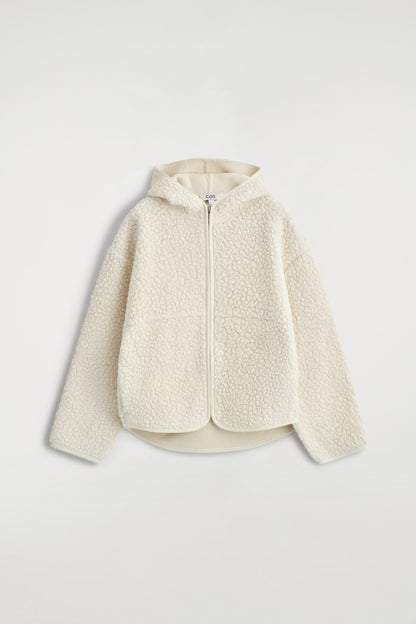 Hooded teddy jacket