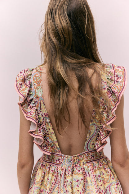 Frill-trimmed dress