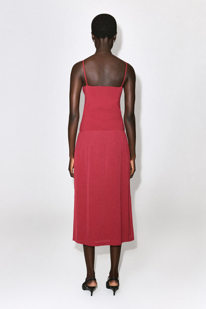 Contrast-Panel Maxi Dress
