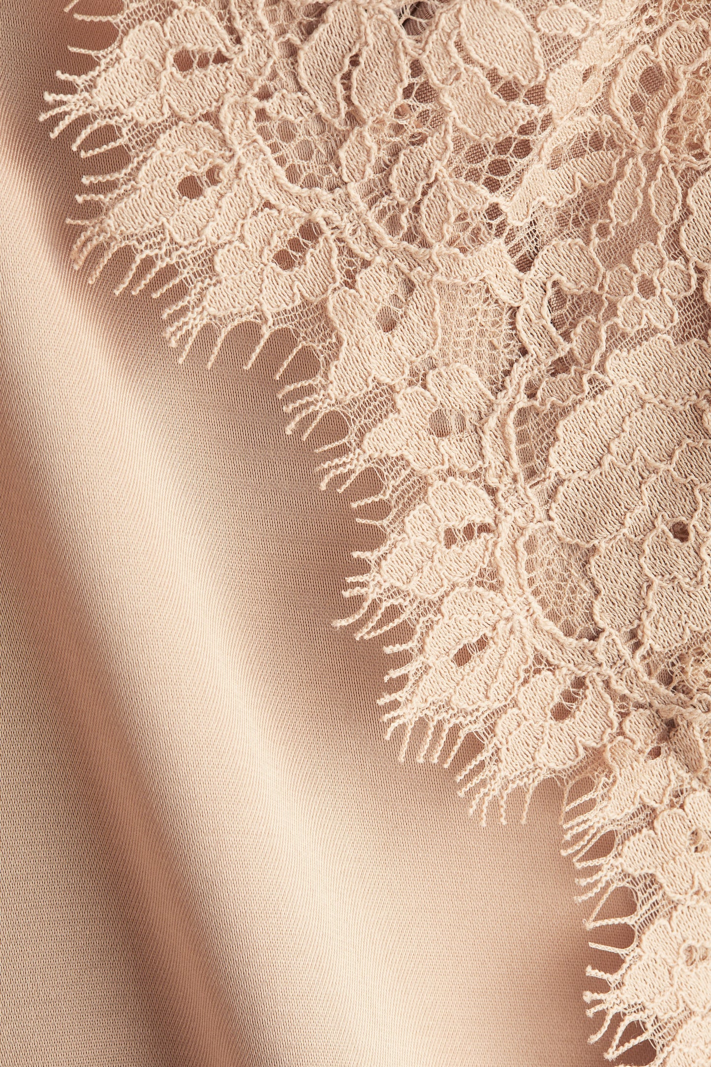 Lace-trimmed satin dress