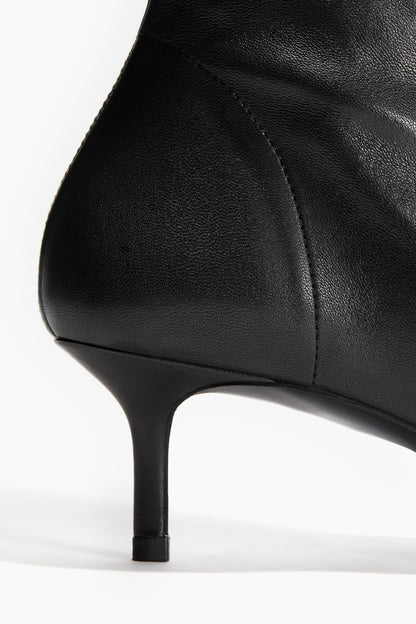 Heeled leather sock boots