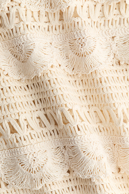 Crochet-look mini dress