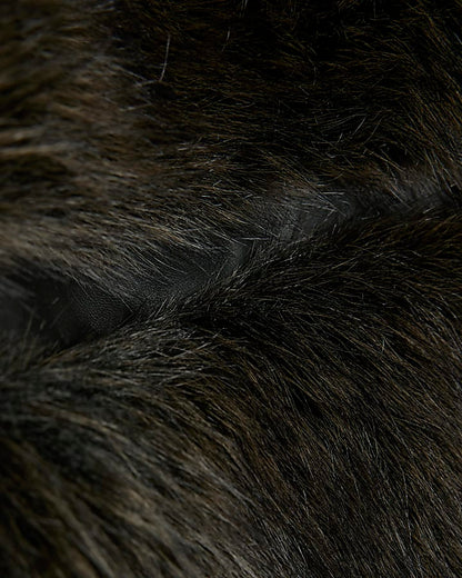 Brown Cropped Faux Fur Jacket