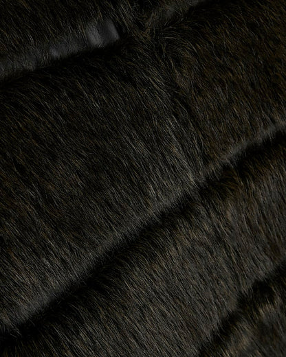 Brown Faux Fur Panelled Coat