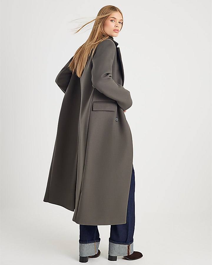 Khaki Tailored Double Breasted Coat