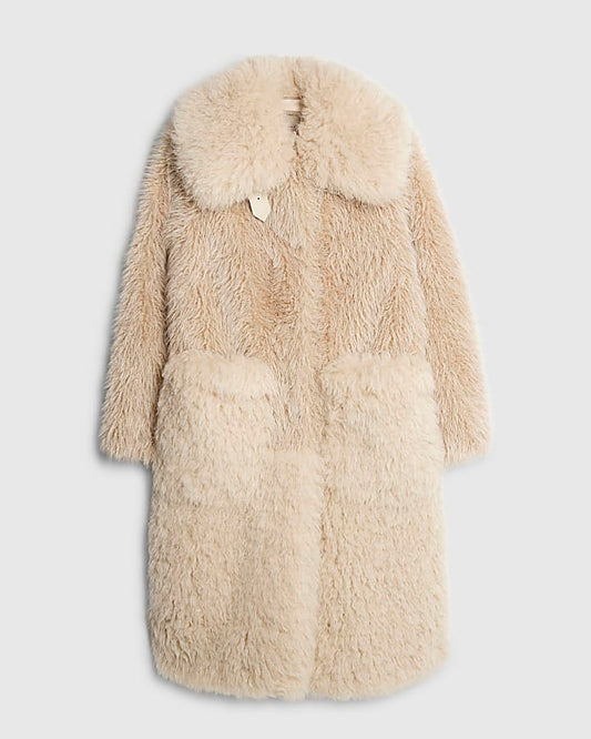 Cream Faux Fur Coat