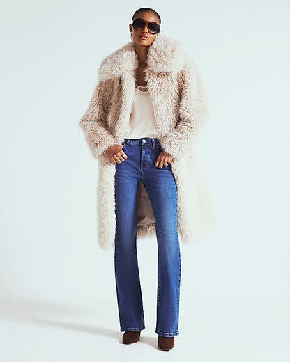 Cream Faux Fur Coat