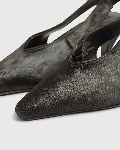 Black Suede Chisel Toe Slingback Heels | River Island