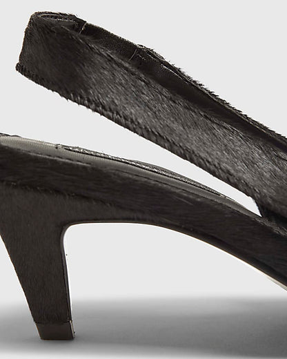 Black Suede Chisel Toe Slingback Heels | River Island