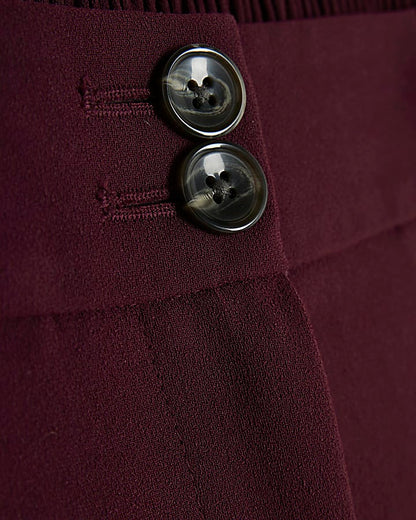 Red Wide Leg Tailored Trousers