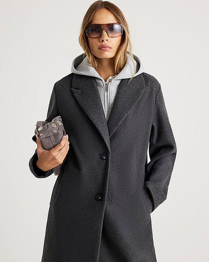 Grey Hooded Hybrid Coat