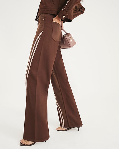 Brown Relaxed Straight Leg Hybrid Jeans
