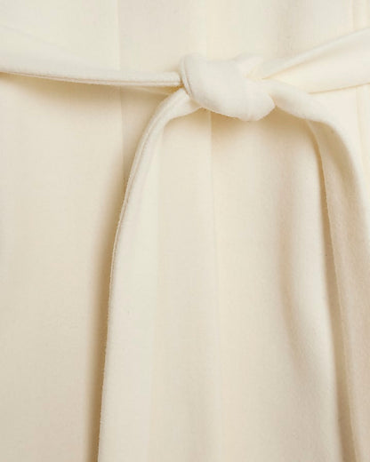 Cream Longline Belted Coat
