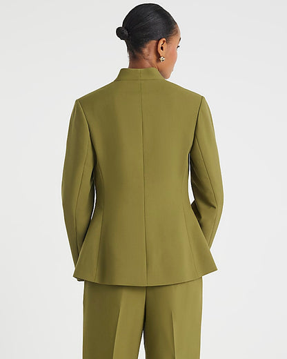 Green Collarless Blazer