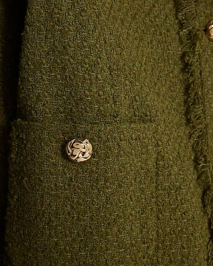 Green Boucle Fringed Trophy Jacket