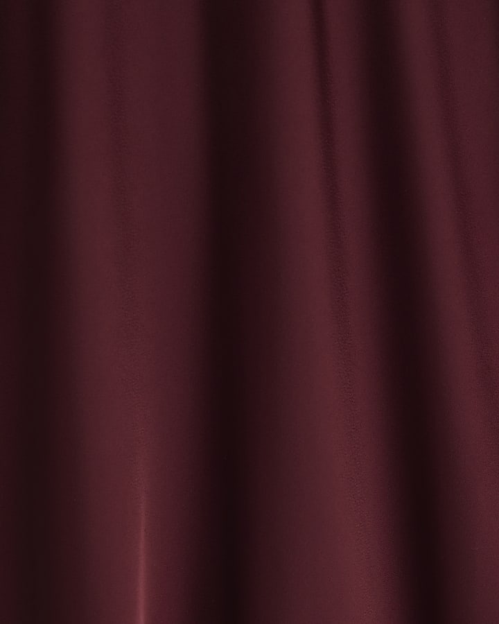 Burgundy Satin Maxi Skirt