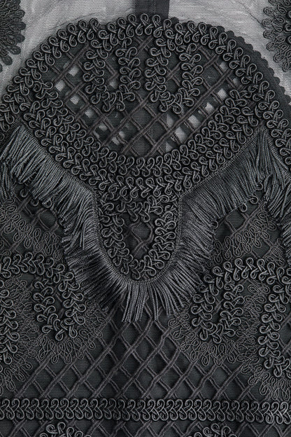Embroidered mesh dress
