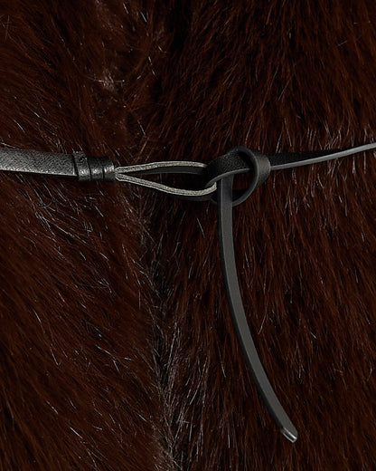 Brown Short Belted Faux Fur Coat | River Island