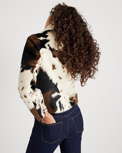 Cream Cow Print Jacket