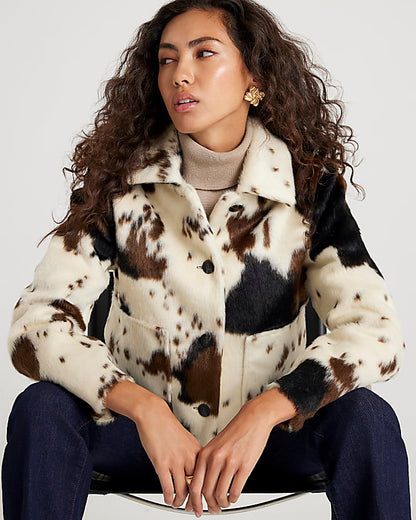 Cream Cow Print Jacket