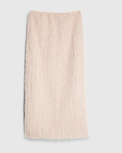 RI Studio Pink Maxi Fringe pencil Skirt
