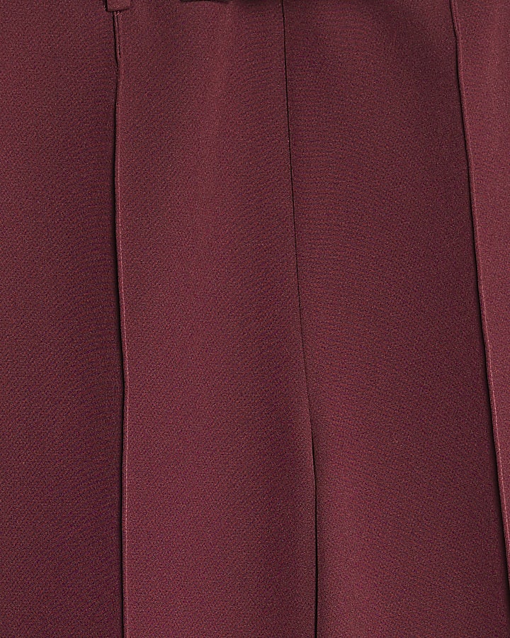 Red Belted Wide Leg Trousers | River Island