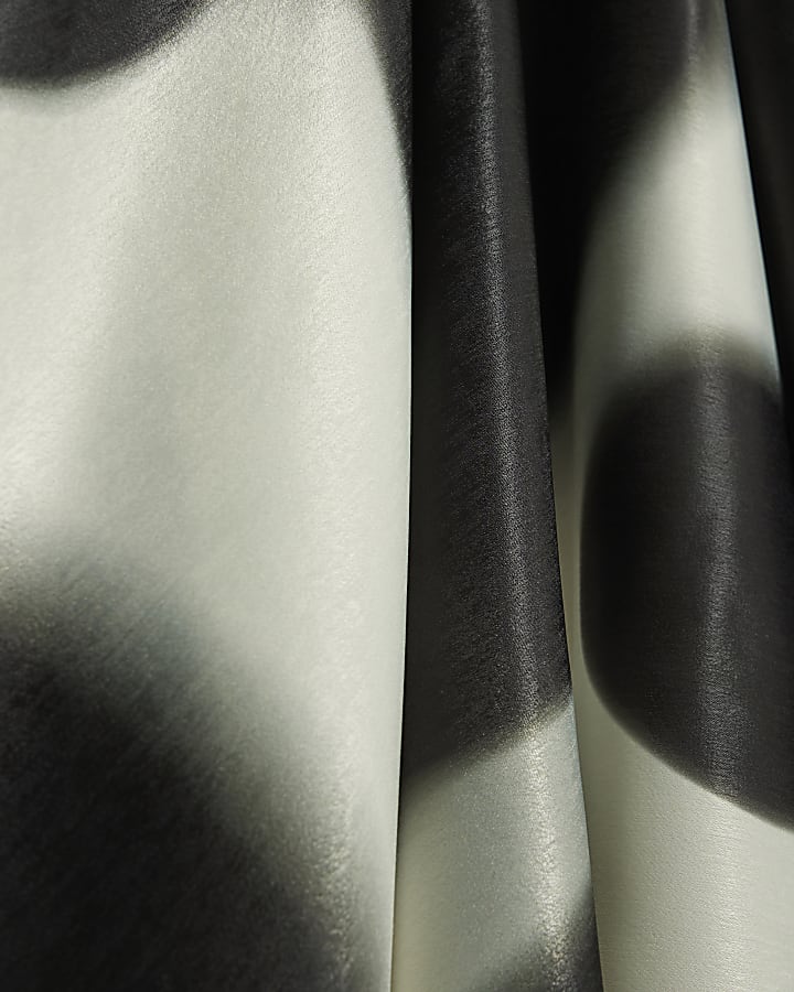 Cream Halter Neck Spot Satin Slip Dress
