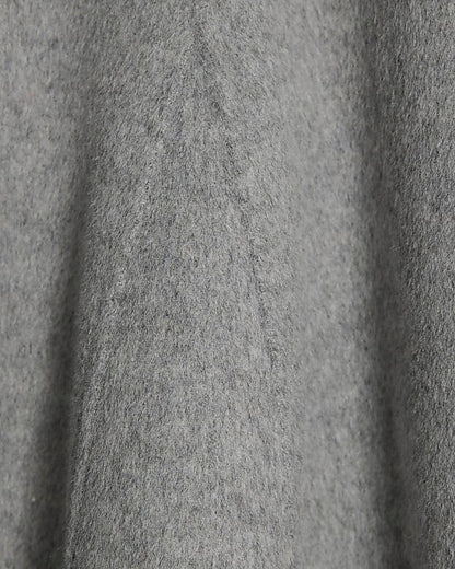 Grey Premium Wool Blend Midi Godet Skirt