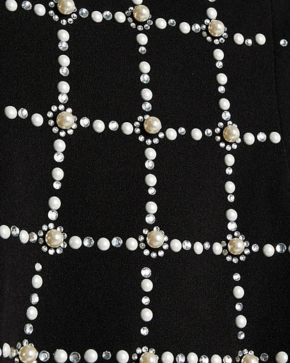 Black Pearl Embellished Mini Dress | River Island