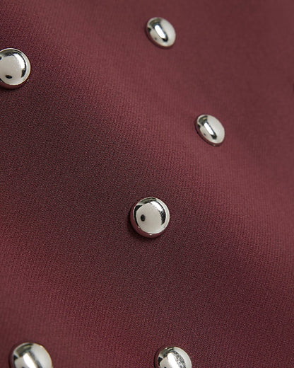 RI Studio Red Mini Studded skirt
