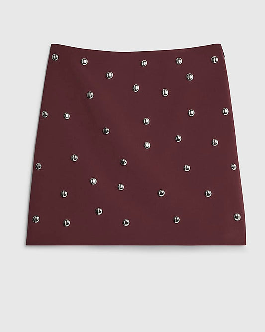 RI Studio Red Mini Studded skirt