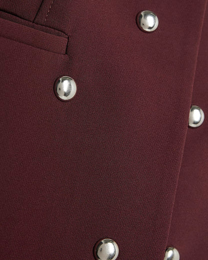 RI Studio Red Cocoon sleeve Studded Blazer