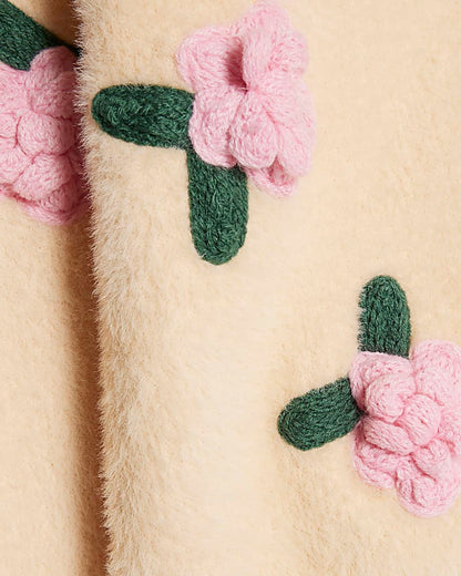 Cream Floral 3d cardigan