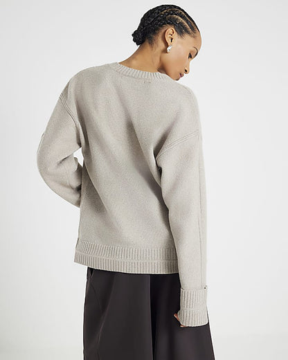 Brown Knitted Long Sleeve Cardigan | River Island