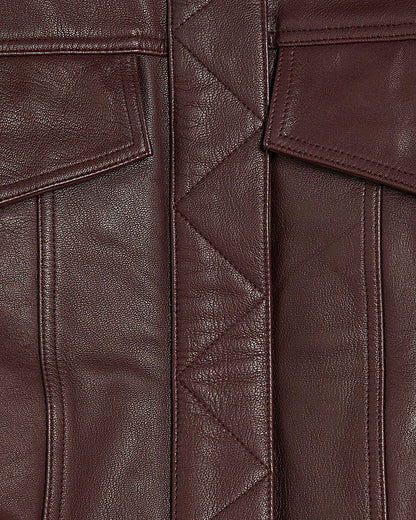 RI Studio Red Leather Bomber Jacket